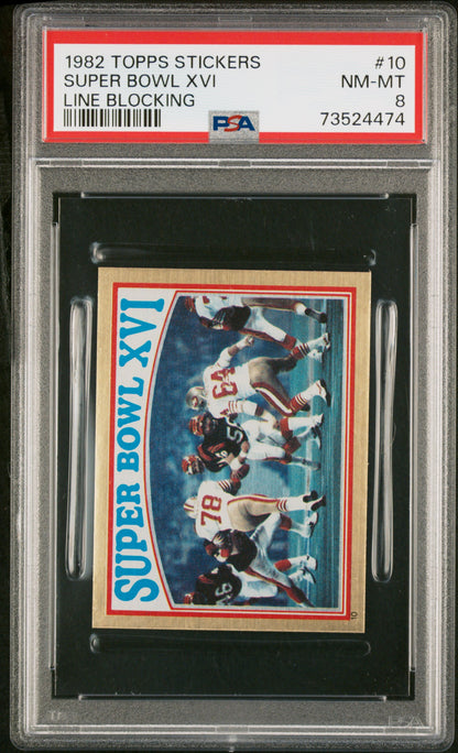 1982 Topps Stickers Football Super Bowl Xvi #10 Psa 8 73524474