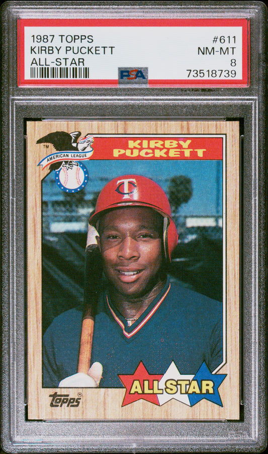 1987 Topps Baseball Kirby Puckett #611 Psa 8 73518739