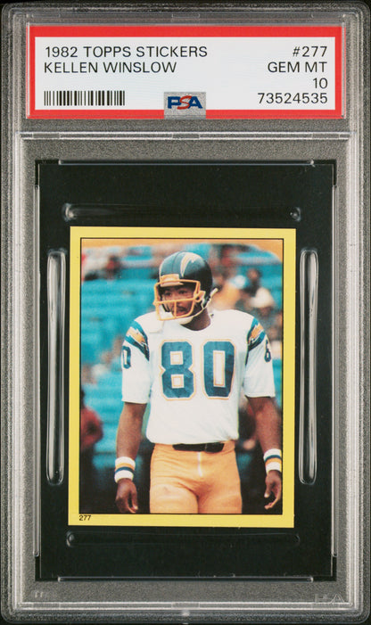 1982 Topps Stickers Football Kellen Winslow #277 Psa 10 73524535