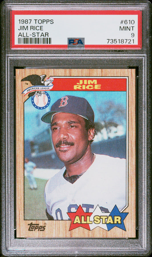 1987 Topps Baseball Jim Rice #610 Psa 9 73518721