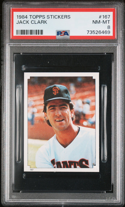 1984 Topps Stickers Baseball Jack Clark #167 Psa 8 73526469