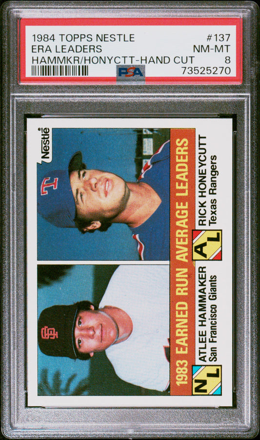 1984 Topps Nestle Hand Cut  Baseball Era Leaders #137 Psa 8 73525270