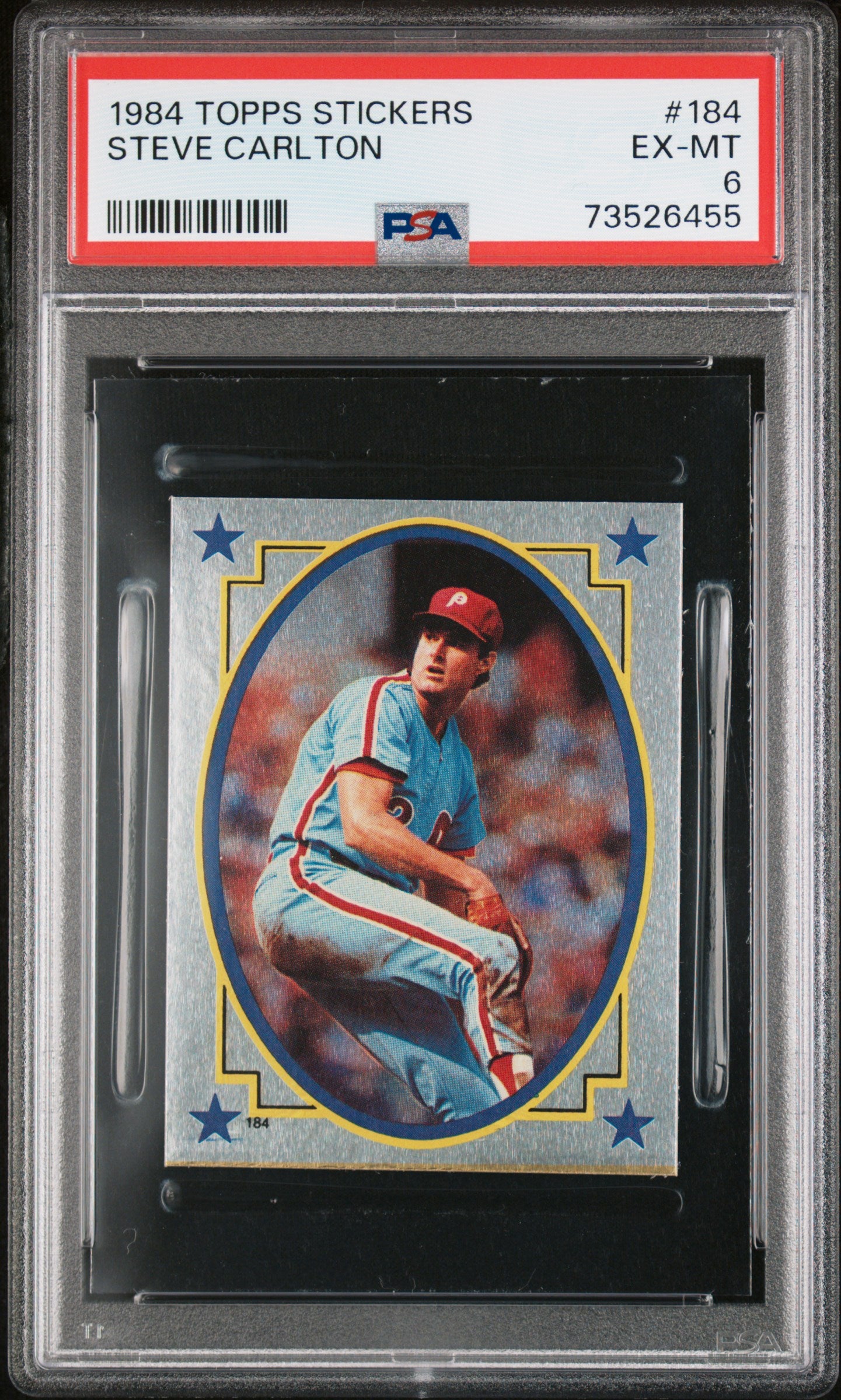 1984 Topps Stickers Baseball Steve Carlton #184 Psa 6 73526455