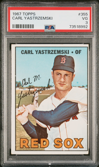 1967 Topps  Baseball Carl Yastrzemski #355 Psa 3 73518992