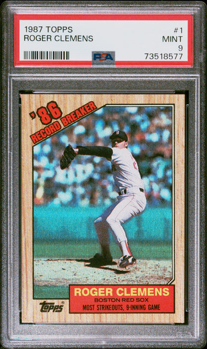 1987 Topps Baseball Roger Clemens #1 Psa 9 73518577