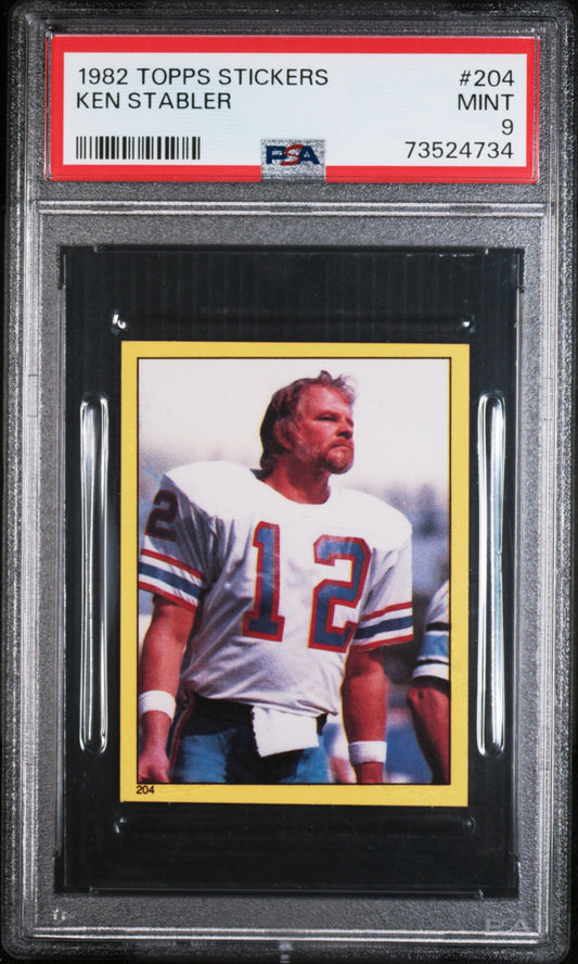 1982 Topps Stickers Football Ken Stabler #204 Psa 9 73524734