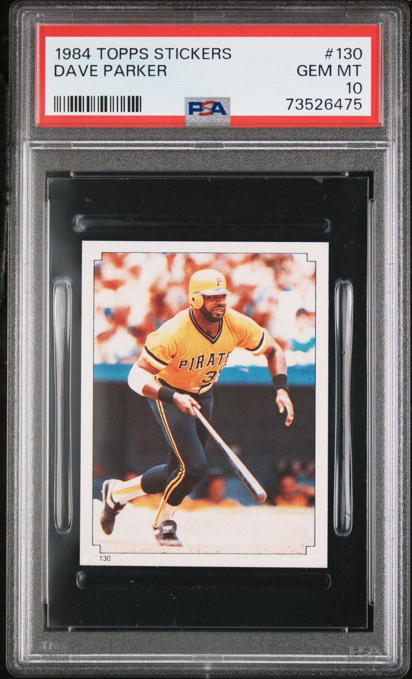 1984 Topps Stickers Baseball Dave Parker #130 Psa 10 73526475