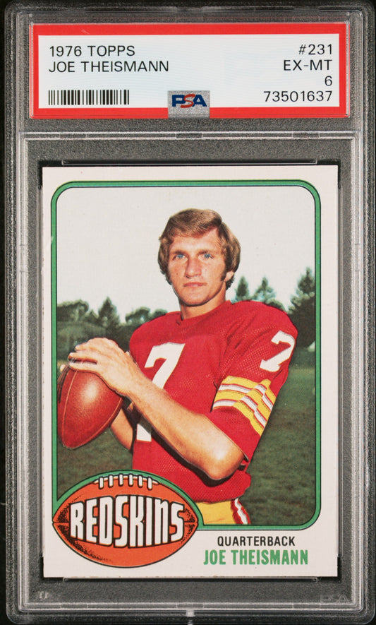 1976 Topps Football Joe Theismann #231 Psa 6 73501637