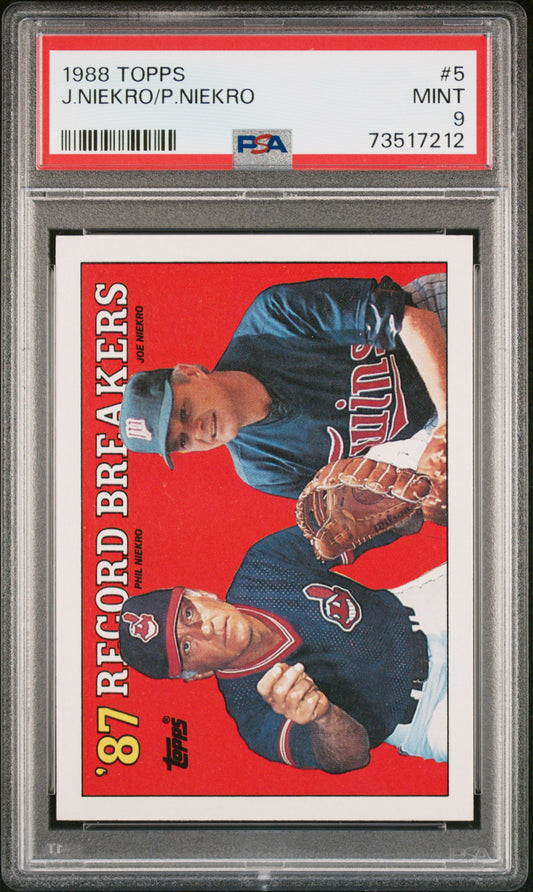 1988 Topps Baseball J/niekro/p/niekro #5 Psa 9 73517212