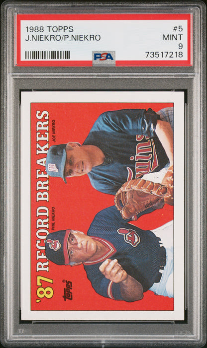 1988 Topps Baseball J/niekro/p/niekro #5 Psa 9 73517218