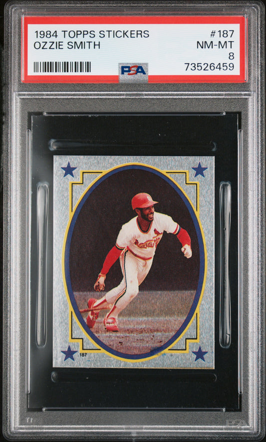 1984 Topps Stickers Baseball Ozzie Smith #187 Psa 8 73526459