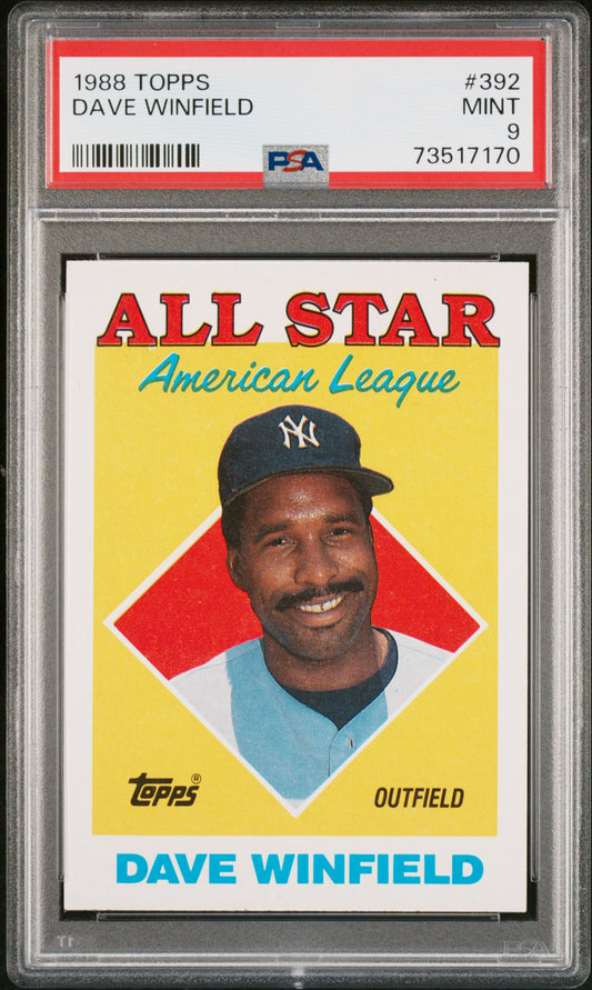 1988 Topps Baseball Dave Winfield #392 Psa 9 73517170