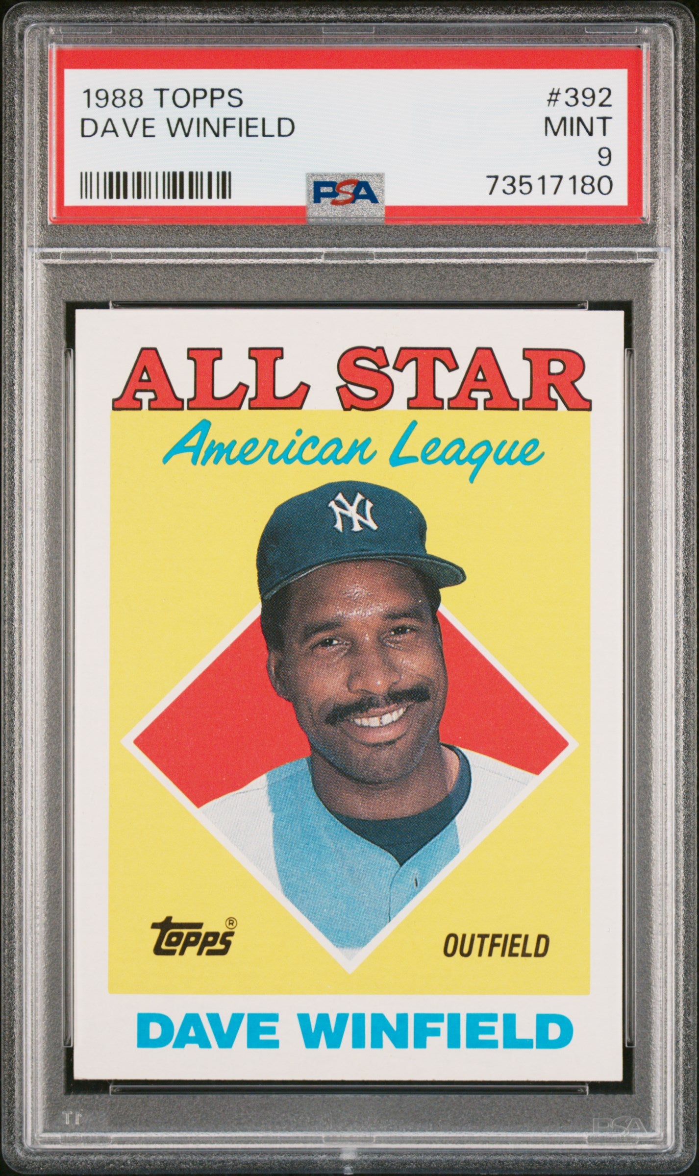 1988 Topps Baseball Dave Winfield #392 Psa 9 73517180