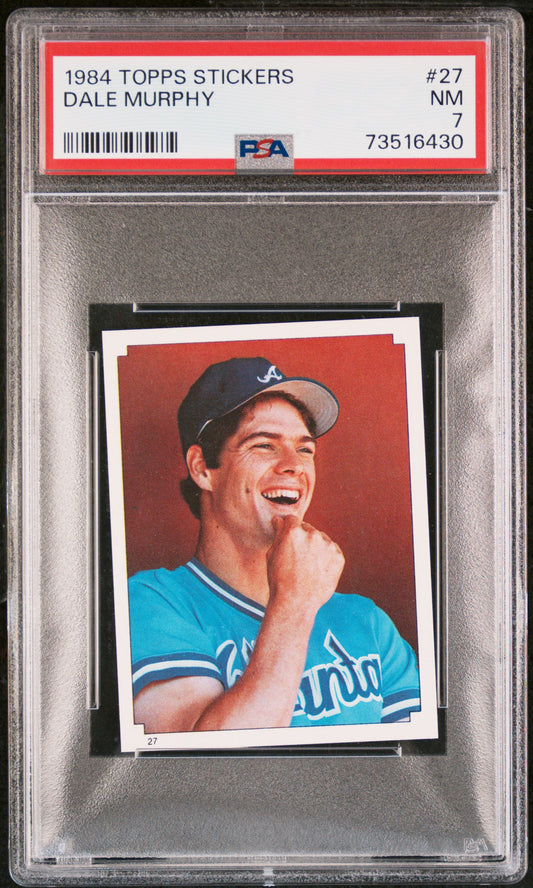 1984 Topps Stickers Baseball Dale Murphy #27 Psa 7 73516430