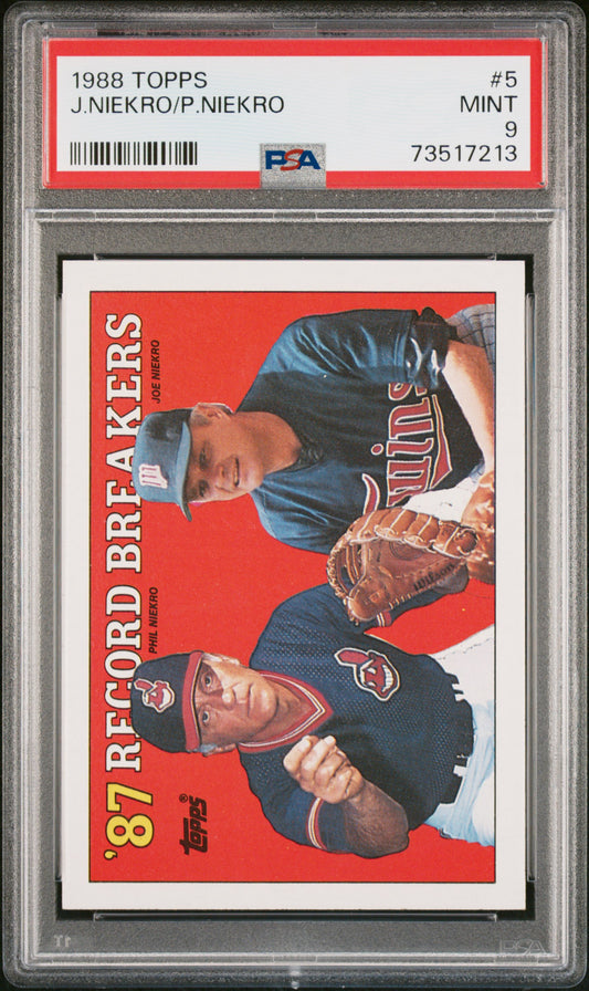 1988 Topps Baseball J/niekro/p/niekro #5 Psa 9 73517213