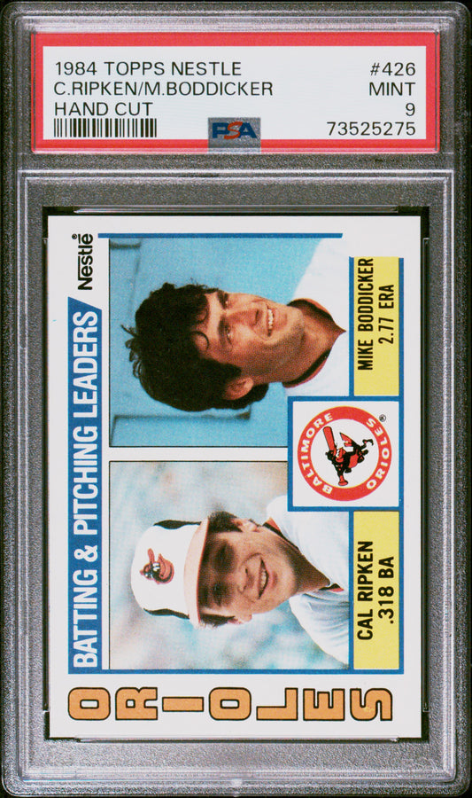 1984 Topps Nestle Hand Cut Baseball C/ripken/m/boddicker #426 Psa 9 73525275