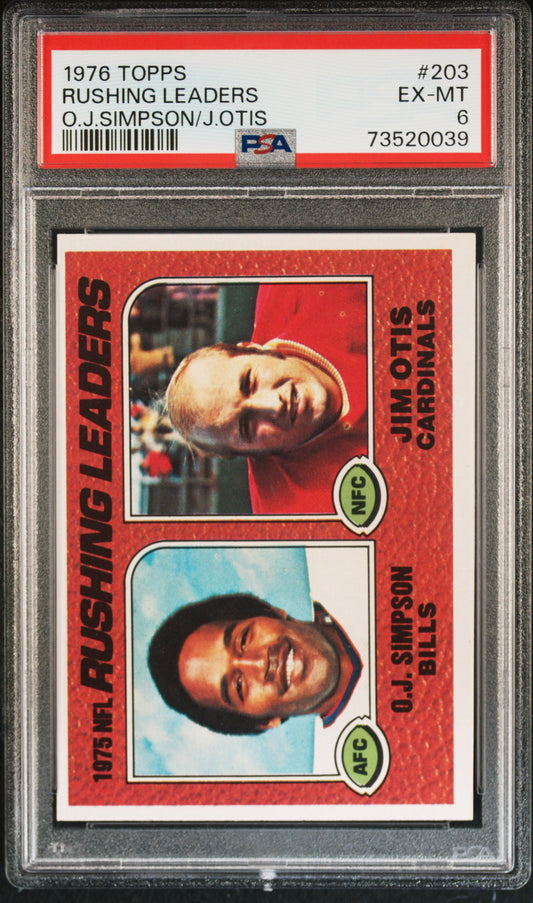 1976 Topps Football Rushing Leaders #203 Psa 6 73520039