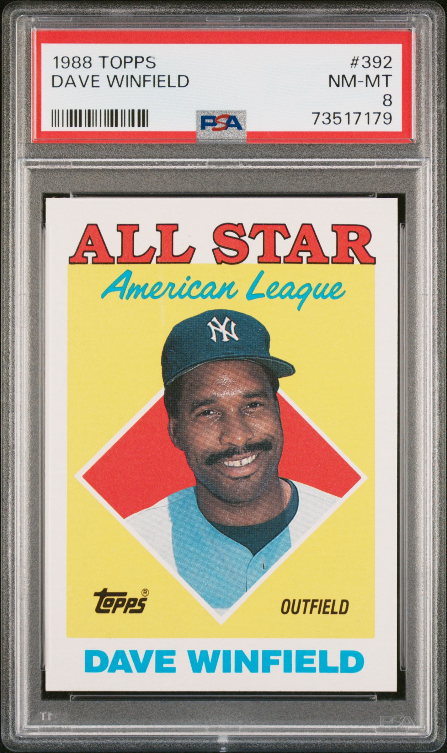 1988 Topps Baseball Dave Winfield #392 Psa 8 73517179