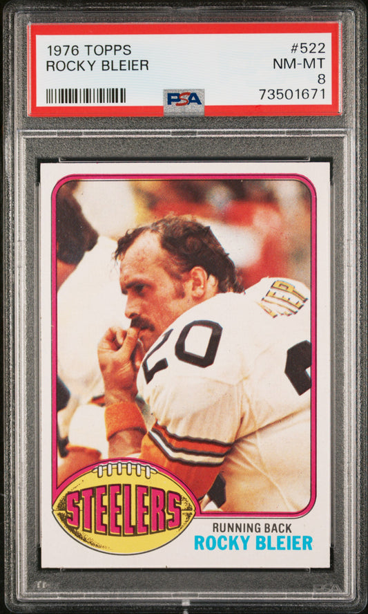 1976 Topps Football Rocky Bleier #522 Psa 8 73501671