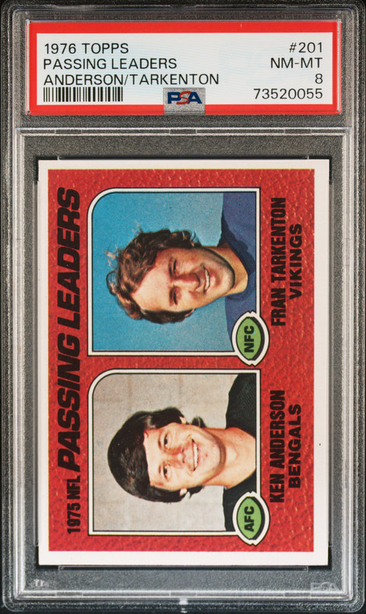 1976 Topps Football Passing Leaders #201 Psa 8 73520055