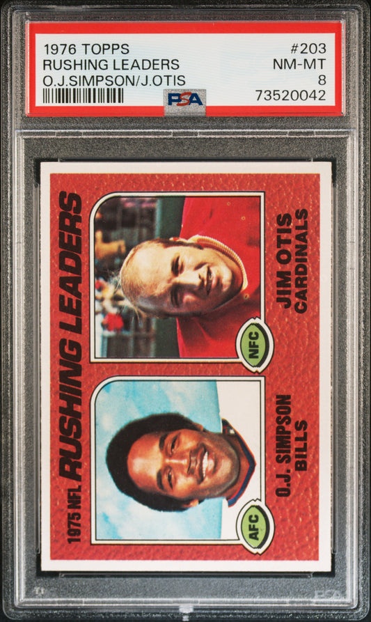 1976 Topps Football Rushing Leaders #203 Psa 8 73520042