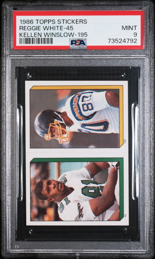 1986 Topps Stickers Football Reggie White-45 Psa 9 73524792