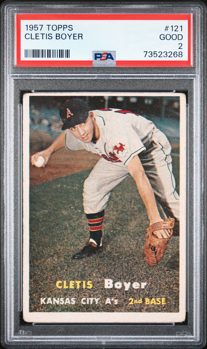 1957 Topps Baseball Cletis Boyer #121 Psa 2 73523268