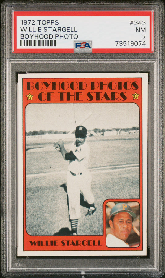 1972 Topps  Baseball Willie Stargell #343 Psa 7 73519074