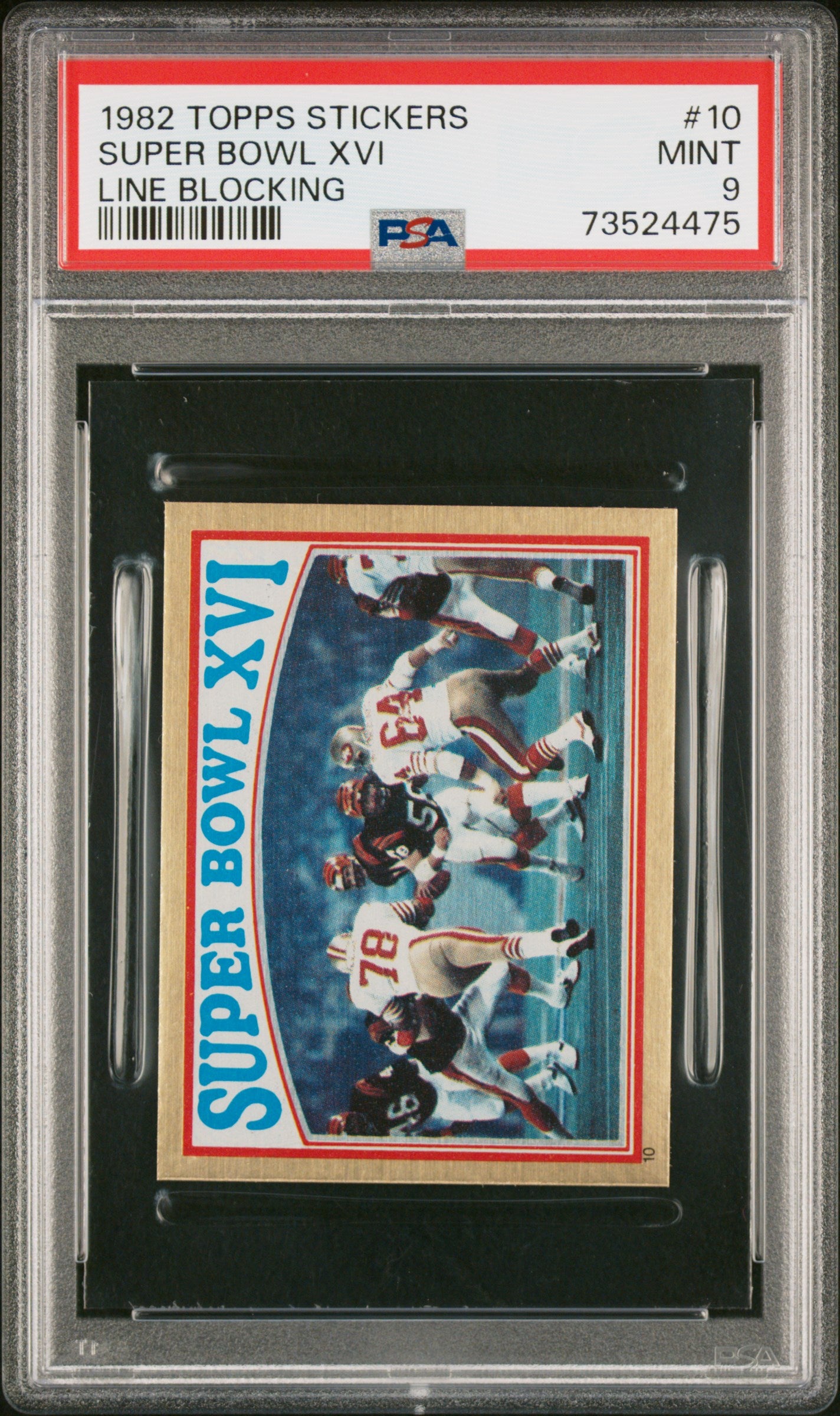 1982 Topps Stickers Football Super Bowl Xvi #10 Psa 9 73524475