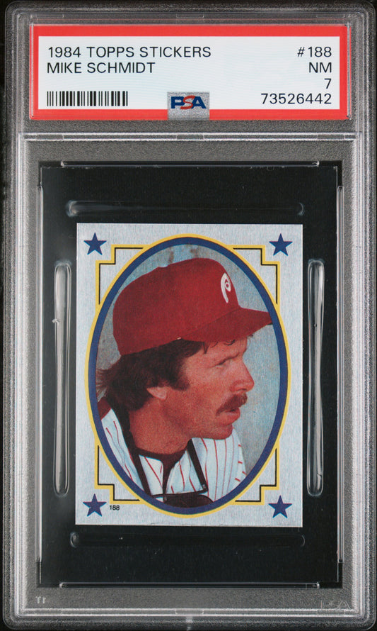 1984 Topps Stickers Baseball Mike Schmidt #188 Psa 7 73526442