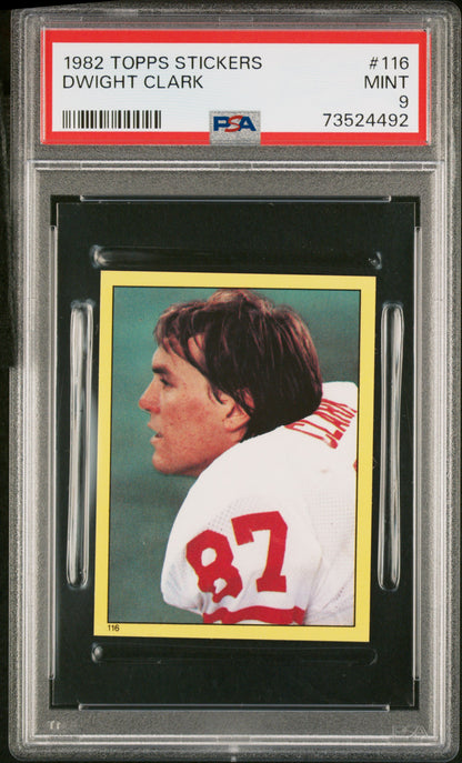 1982 Topps Stickers Football Dwight Clark #116 Psa 9 73524492