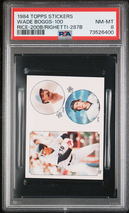 1984 Topps Stickers Baseball Wade Boggs-100 Psa 8 73526400