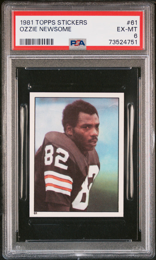 1981 Topps Stickers Football Ozzie Newsome #61 Psa 6 73524751