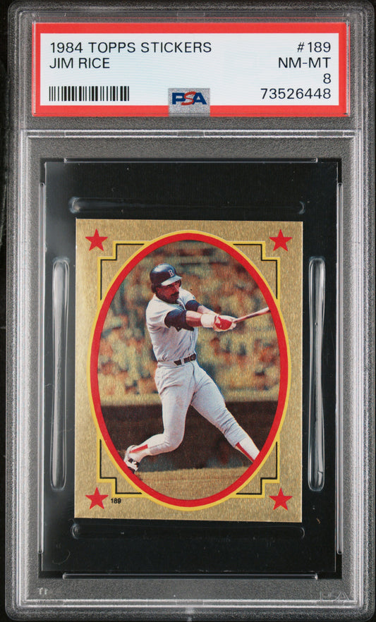 1984 Topps Stickers Baseball Jim Rice #189 Psa 8 73526448