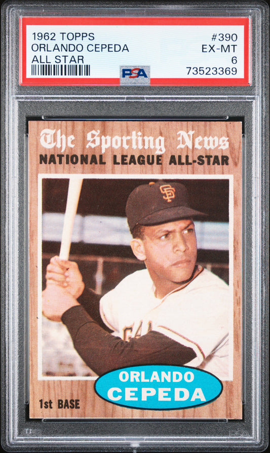 1962 Topps Baseball Orlando Cepeda #390 Psa 6 73523369