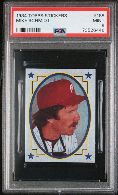 1984 Topps Stickers Baseball Mike Schmidt #188 Psa 9 73526446