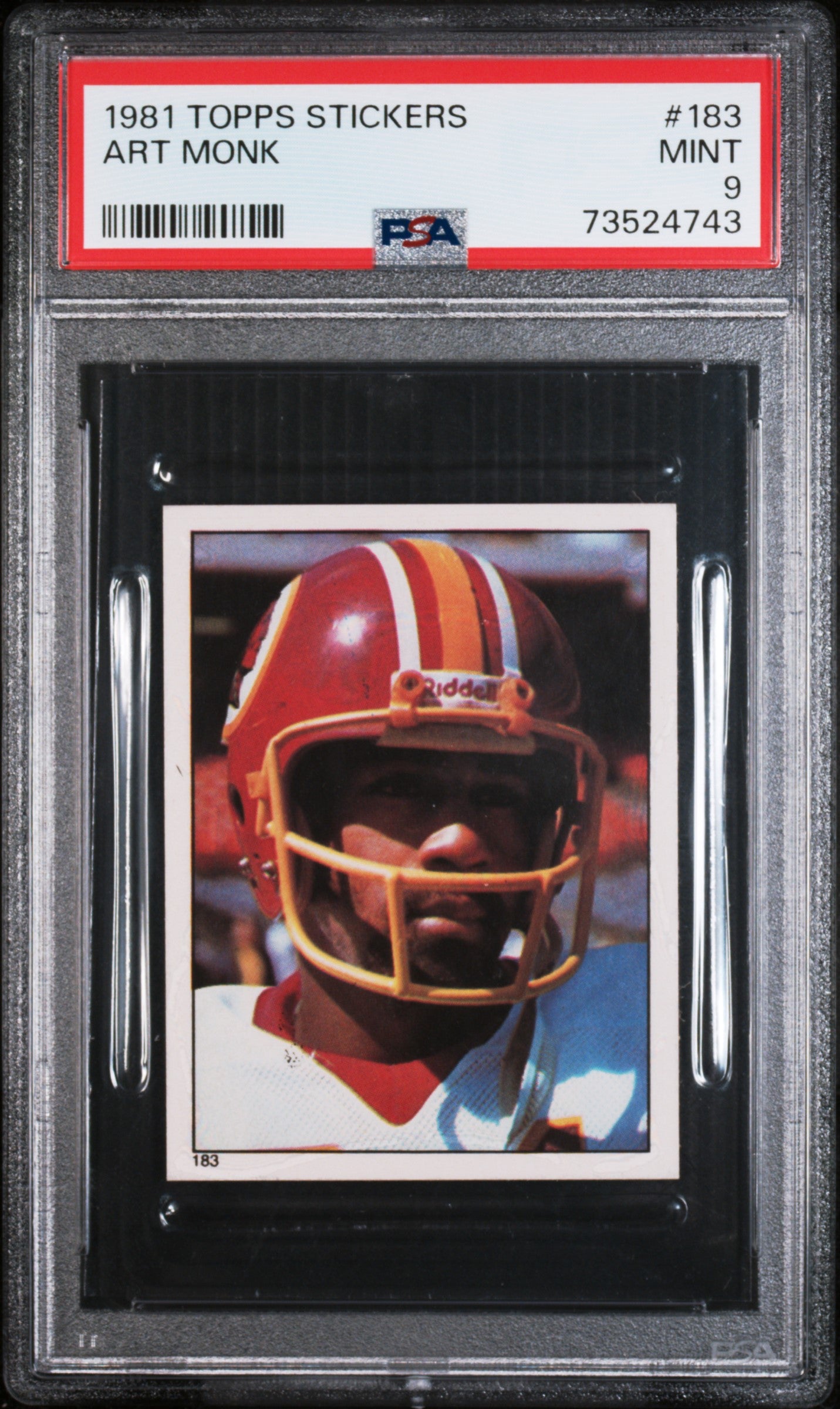 1981 Topps Stickers Football Art Monk #183 Psa 9 73524743