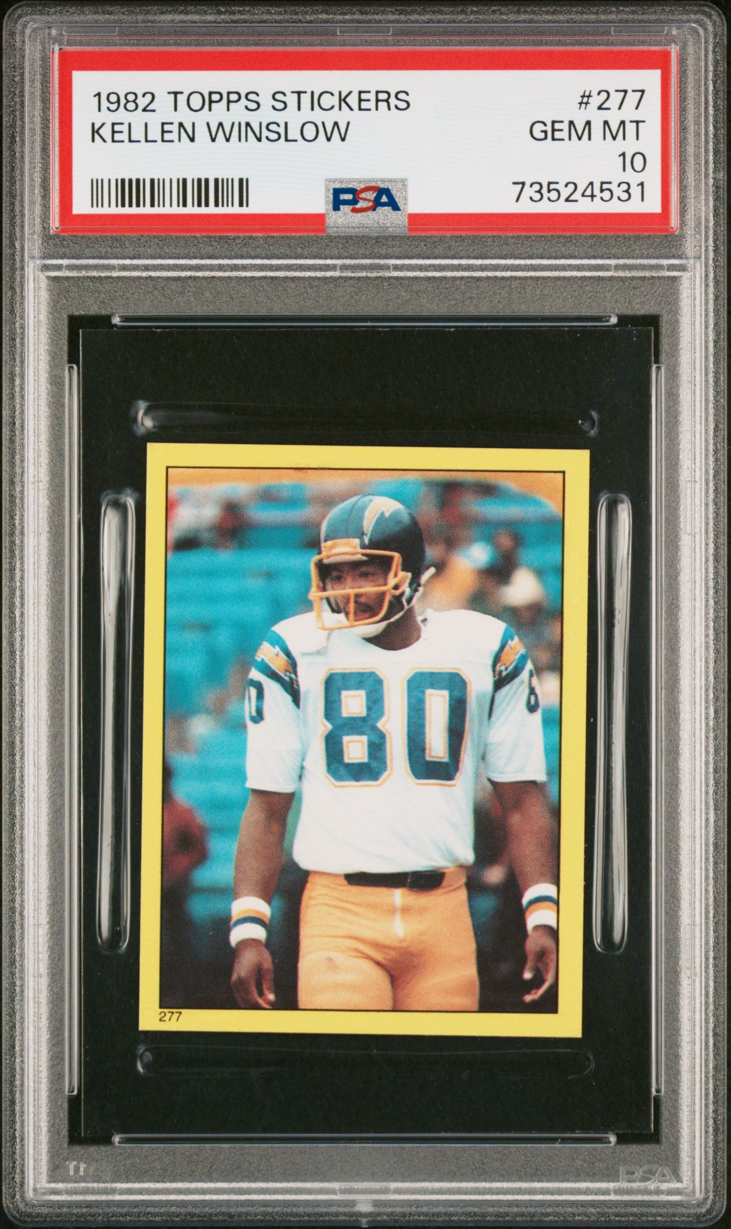 1982 Topps Stickers Football Kellen Winslow #277 Psa 10 73524531