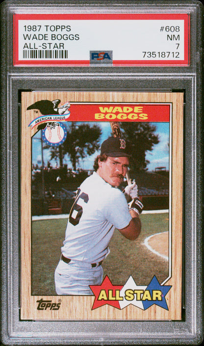 1987 Topps Baseball Wade Boggs #608 Psa 7 73518712