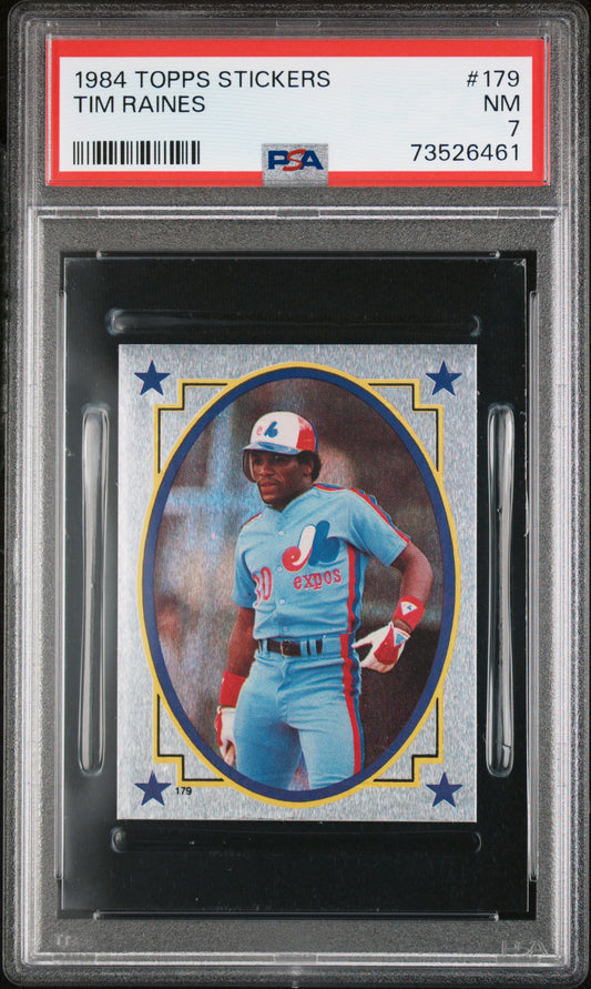 1984 Topps Stickers Baseball Tim Raines #179 Psa 7 73526461