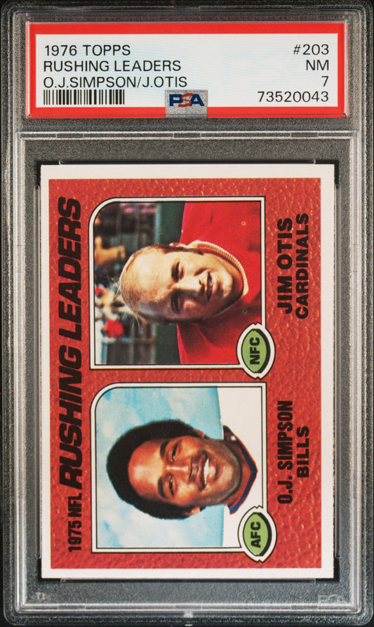 1976 Topps Football Rushing Leaders #203 Psa 7 73520043