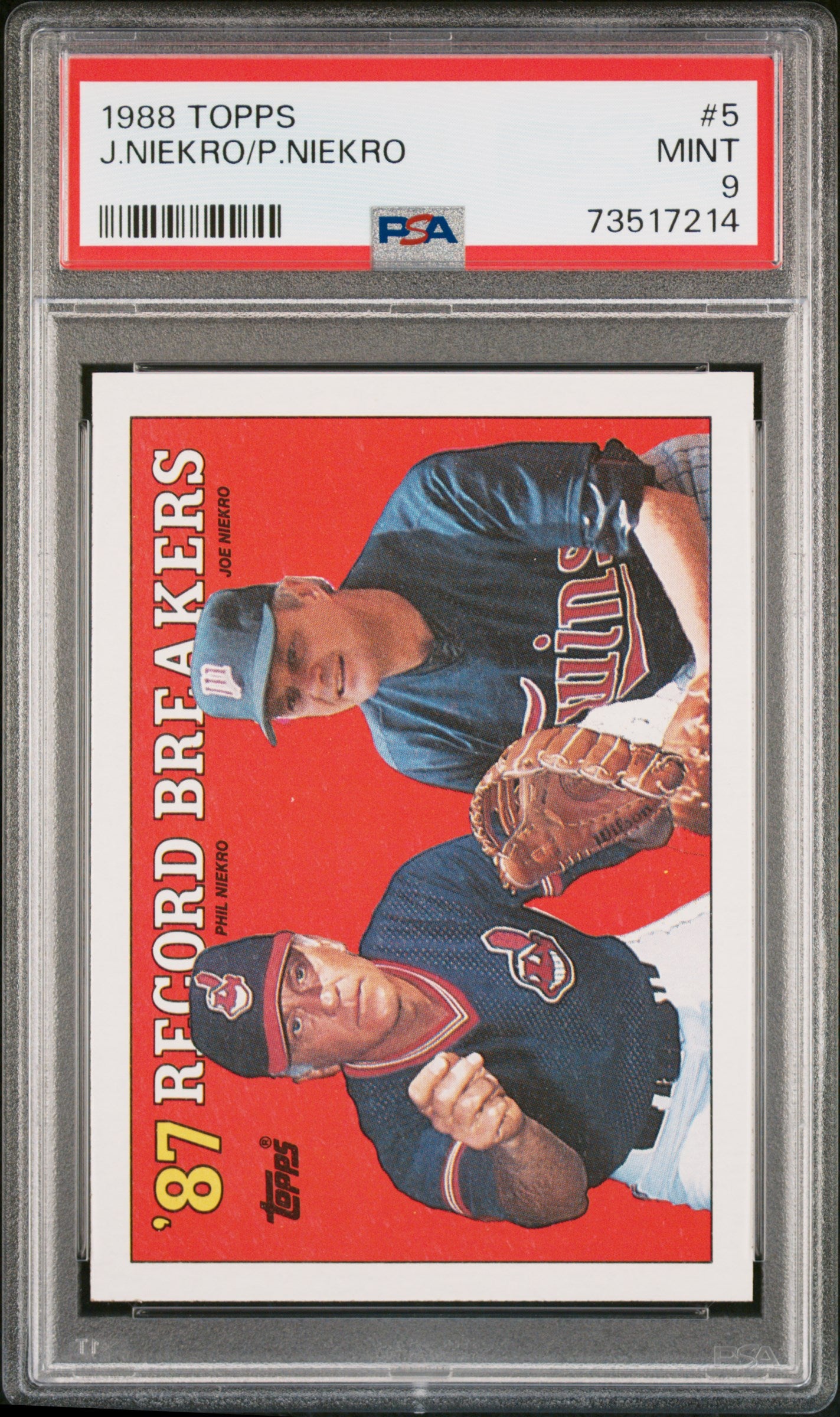 1988 Topps Baseball J/niekro/p/niekro #5 Psa 9 73517214