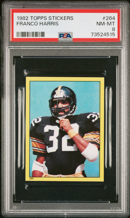 1982 Topps Stickers Football Franco Harris #264 Psa 8 73524515